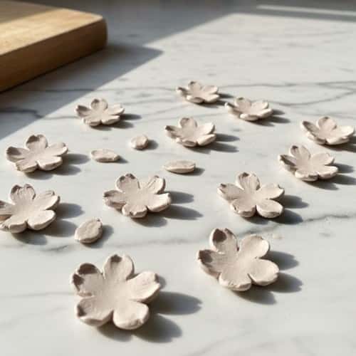 7. Cherry Blossom Style Clay Flowers (Soft Petals)