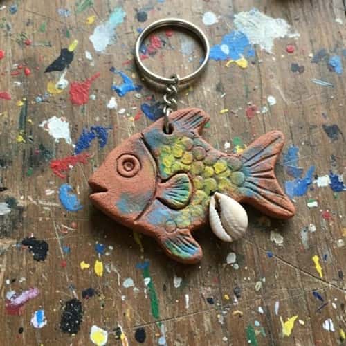 7. Clay Fish Keychain With Clay Shell Details