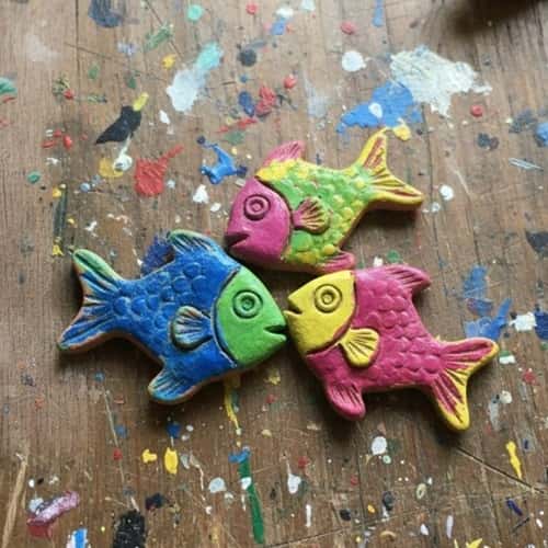8. Colorful Clay Fish Craft (Coral Reef Style)