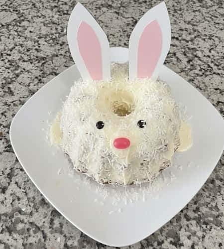 8. Lamb Cake Turned Bunny (Rustic Easter Hack)