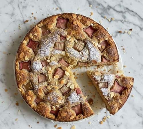 Instructions To Make Rhubarb Almond Cake Recipe