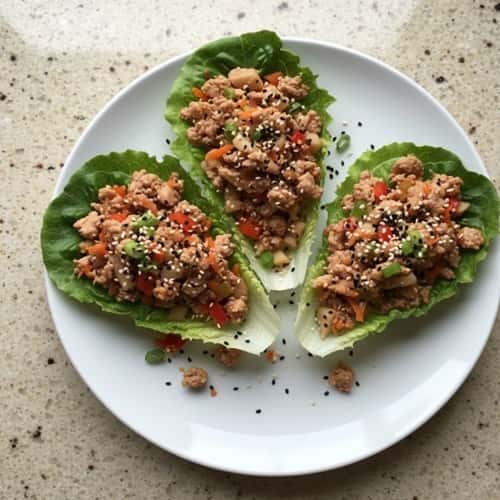 1. Asian-Inspired Ground Chicken Lettuce Wraps