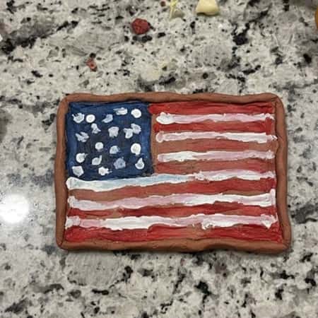 1. Mini American Flag Clay Plaque