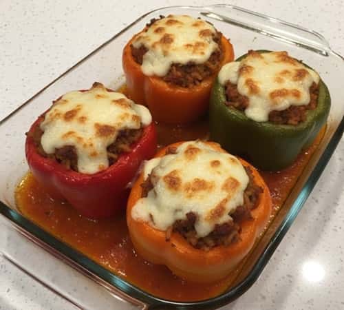 10. Mediterranean Ground Chicken Stuffed Peppers