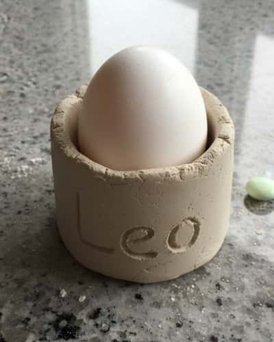 10. Personalized Name Tag Egg Holder