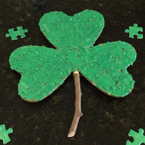 13. Old Puzzle Piece Shamrock Board