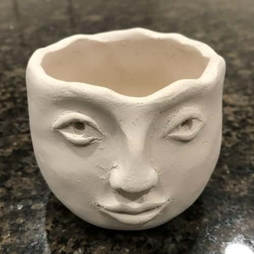 14. Simple Clay Face Planter