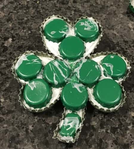 2. Bottle Cap Shamrock Fridge Magnet