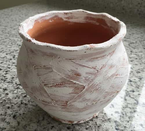 2. Whitewashed Rustic Clay Pots