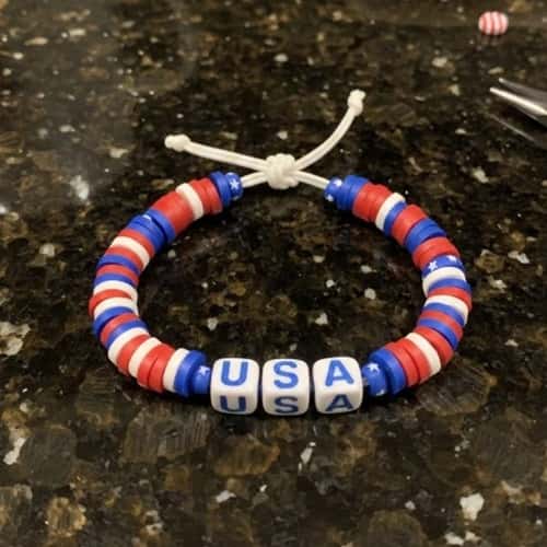 4. Letter Bead USA Bracelet