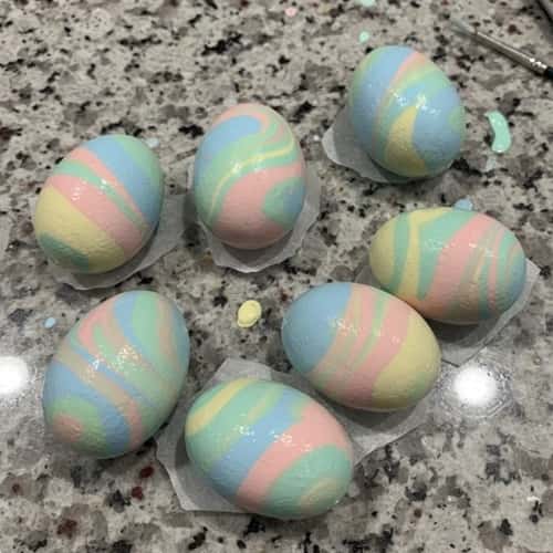 4. Marble Swirl Clay Easter Eggs
