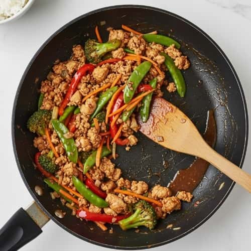 4. One-Pan Ground Chicken and Vegetable Stir Fry