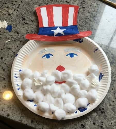 4. Uncle Sam Paper Plate Face