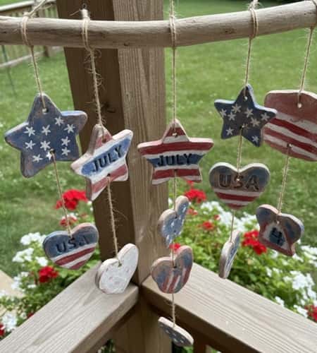 5. Clay Patriotic Wind Chime Charms
