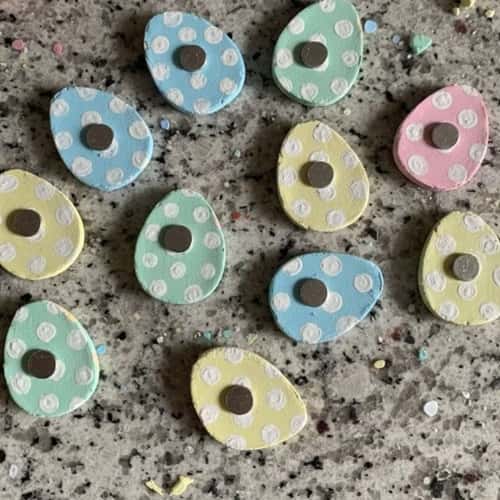 5. Mini Clay Egg Magnets