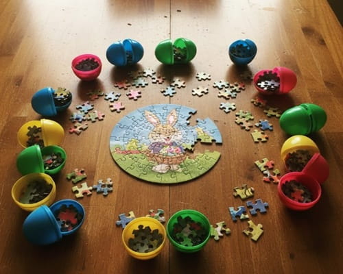 5. Puzzle Piece Easter Egg Hunt