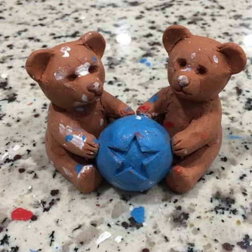 5. Twin Little Bears With Star Ball