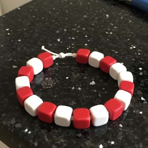 6. Alternating Mini Flag Clay Bead Blocks Craft