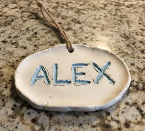 6. Clay Name Tag Keychain