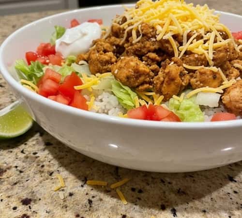 6. Ground Chicken Taco Bowls