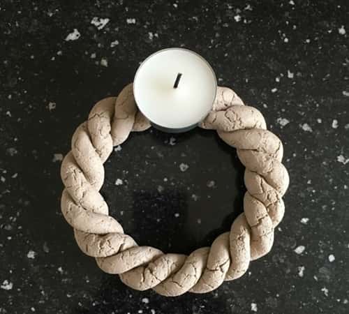 6. Open Ring Air Dry Clay Candle Holder