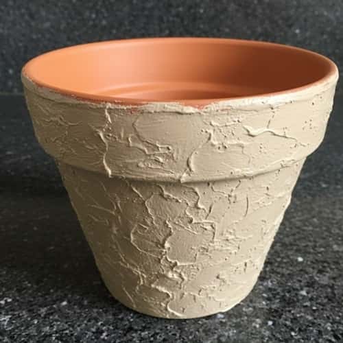 6. Textured Clay Pots Using Baking Soda