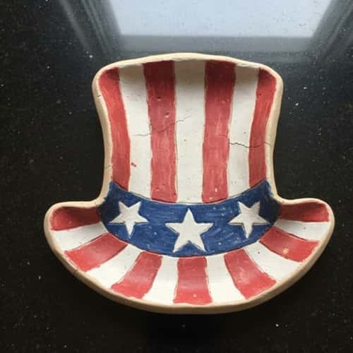 7. Clay Uncle Sam Hat Trinket Dish