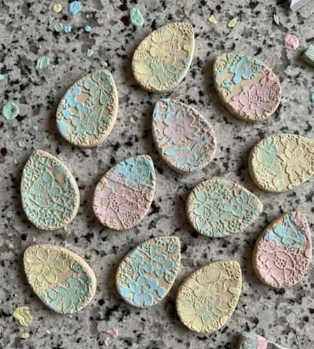 7. Stamped Texture Clay Easter Eggs