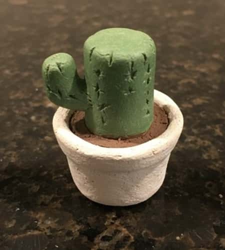 7. Tiny Clay Cactus (No Water Needed!)