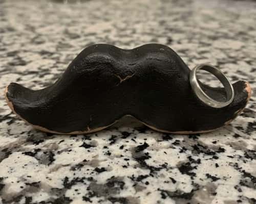 8. Clay Mustache Ring Holder