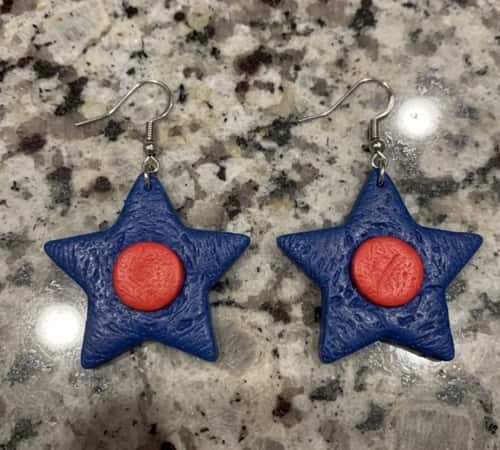 8. Textured Star Slab Earrings