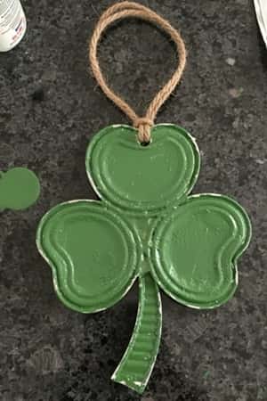8. Tin Can Lid Shamrock Hanging