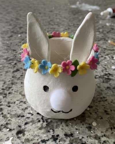 9. Flower Crown Bunny Pot