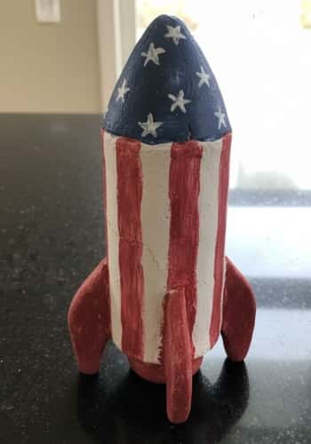 9. Mini Clay Rocket Centerpiece