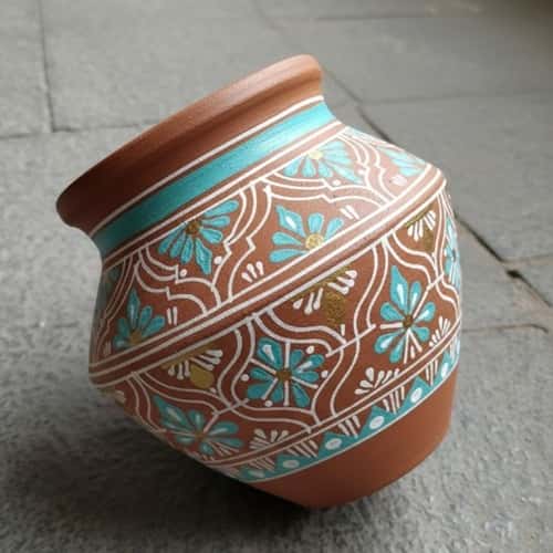 9. Moroccan Tile Pattern Clay Pots