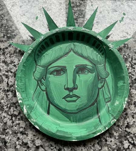 9. Paper Plate Statue of Liberty