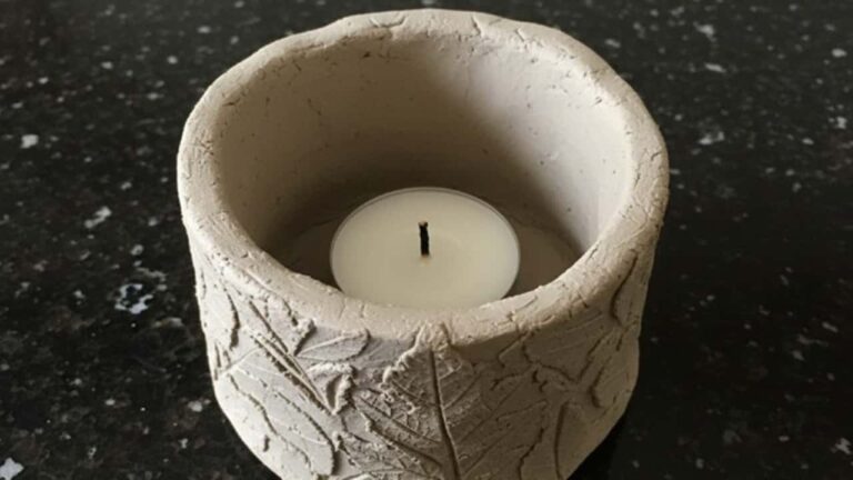 Air Dry Clay Candle Holders - featured