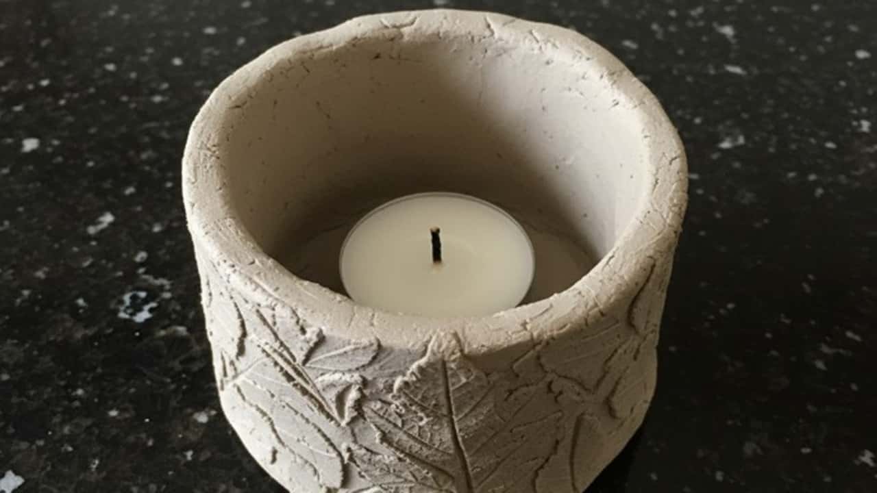 Air Dry Clay Candle Holders - featured