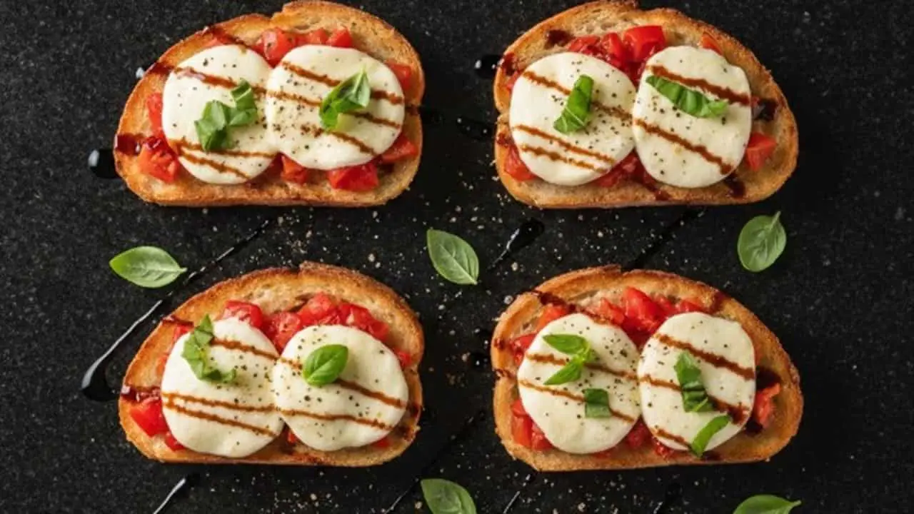 Bruschetta Appetizer With Mozzarella - featured