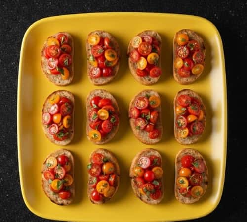 Cherry Tomato Bruschetta Appetizer - completed