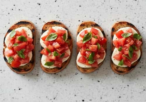 Instructions To Make Bruschetta Appetizer With Mozzarella