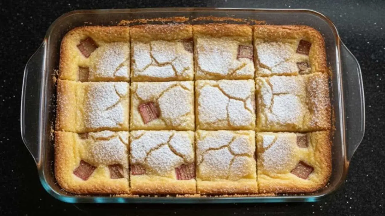 Rhubarb Custard Bars - featured