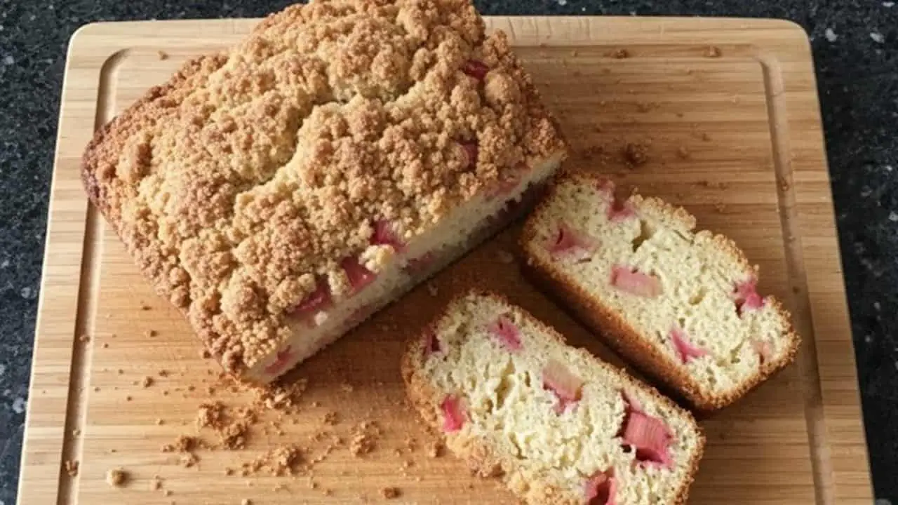Rhubarb Streusel Bread Recipe - featured