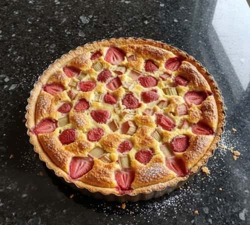 Strawberry Rhubarb Frangipane Tart - completed