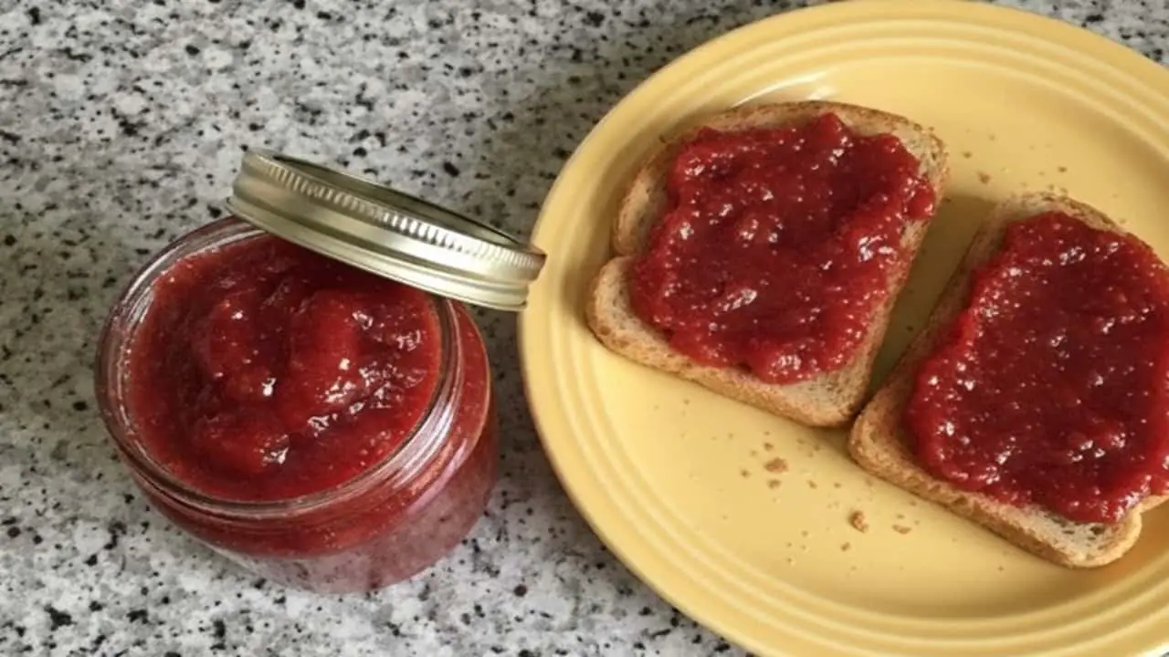 Strawberry Rhubarb Jam Recipe - featured