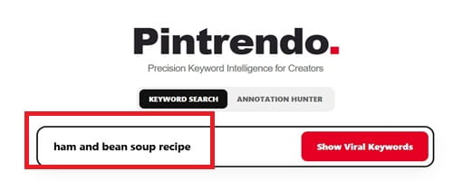 type the keyword in pintrendo