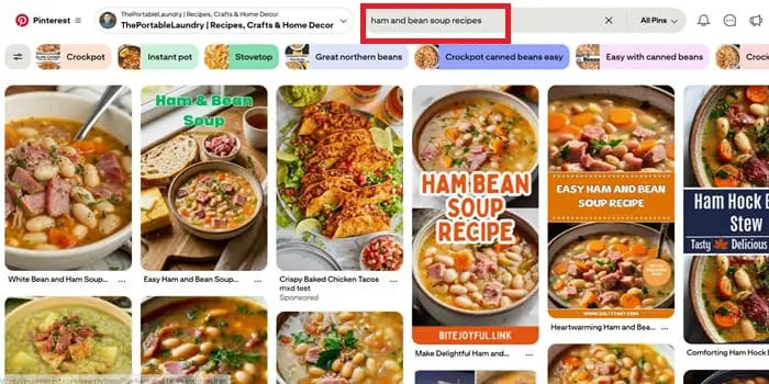 typed ham and bean soup on pinterest