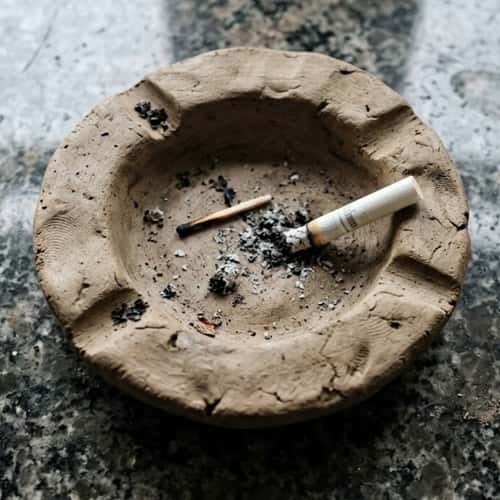 1. Basic Round Finger-Pressed Clay Ashtray