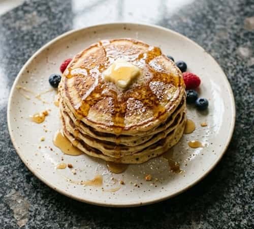 1. Classic Fluffy Pancakes with Honey Butter