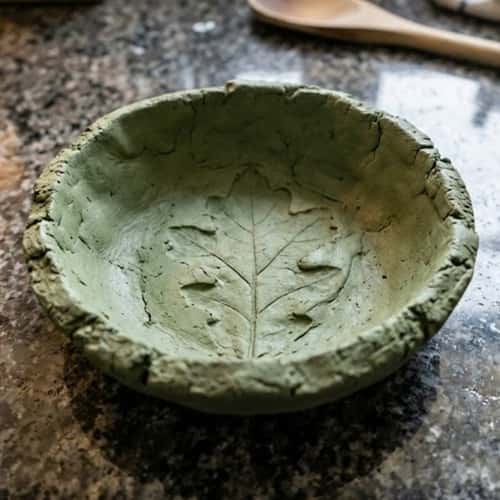 1. Leaf Imprint Nature Bowl Using Air Dry Clay